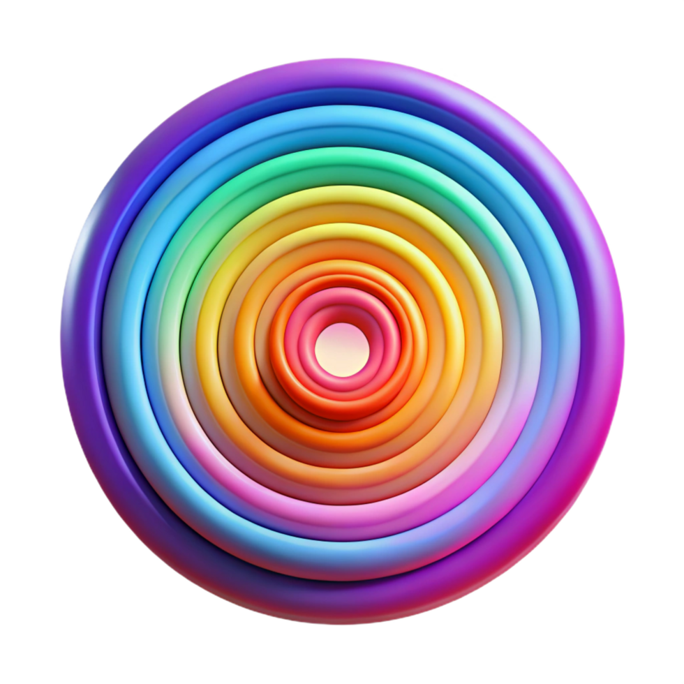 dramatic rustic A series of concentric circles, radiating outwards with vibrant, neon colors, in a psychedelic, op art style authentic png