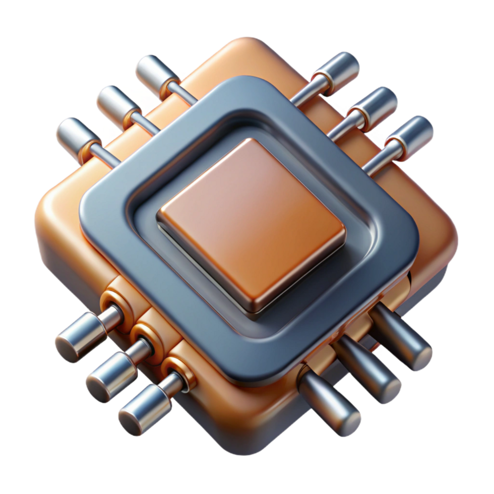 vibrant rustic A close-up of a microchip with intricate circuitry, metallic textures and reflections, photorealistic style 4K png