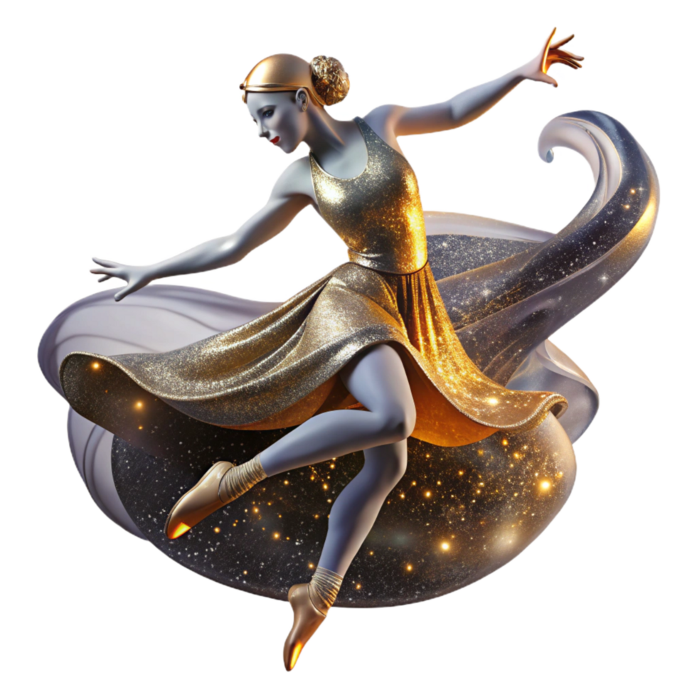 stunning creative Modern Dance Performance Isolated with High Contrast Lighting premium png