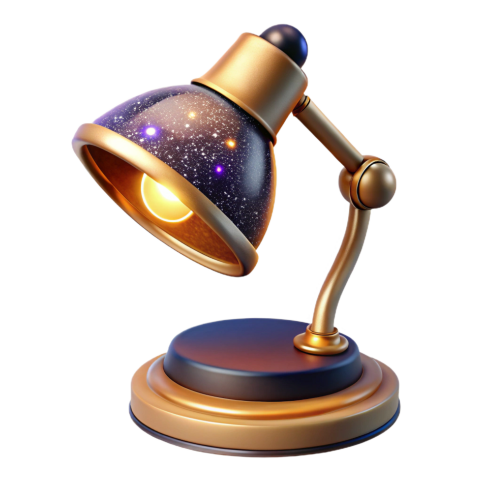 impressive vintage Modern Desk Lamp with Yellow Light Isolated Element original png