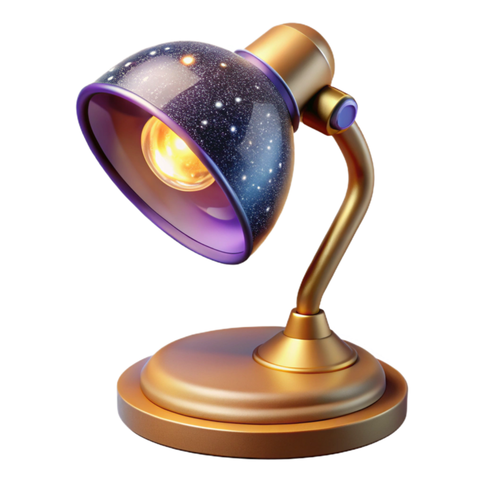 vibrant abstract Modern Desk Lamp with Yellow Light Isolated Element genuine png