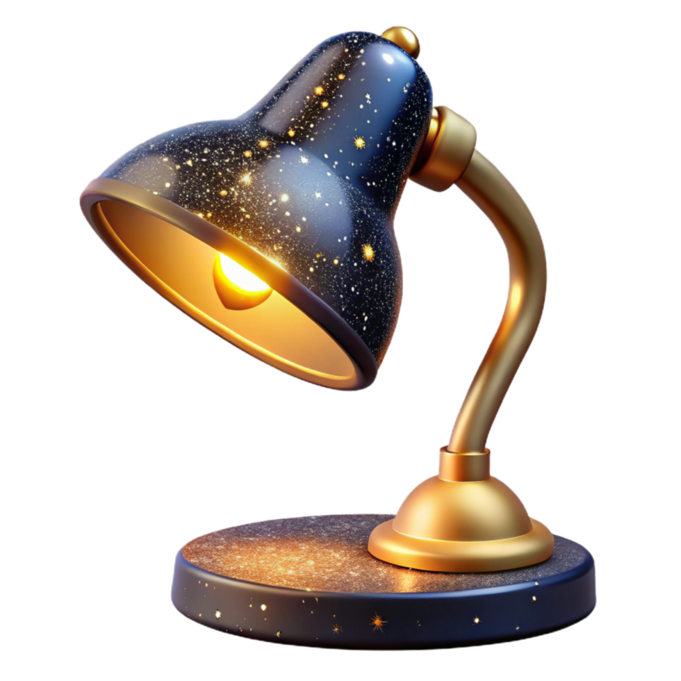wonderful rustic Modern Desk Lamp with Yellow Light Isolated Element premium png