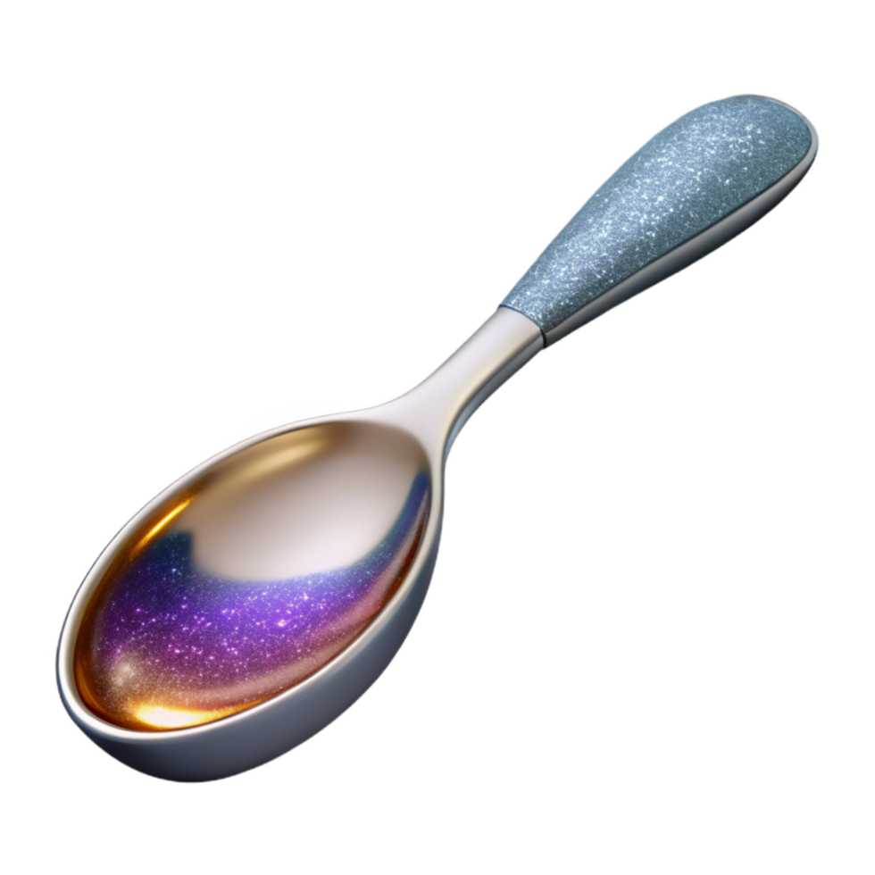dramatic classic Modern Silver Spoon Side View Isolated high quality png