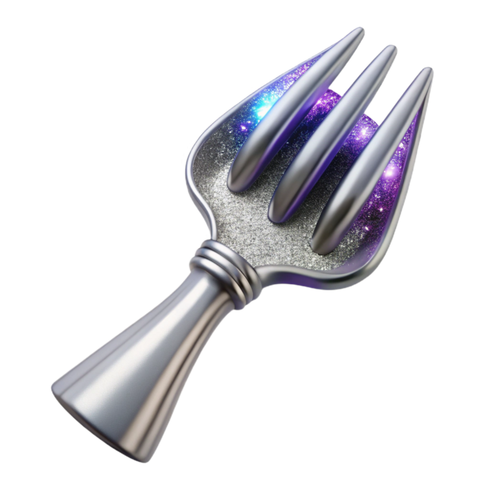 vibrant traditional Modern Silver Fork Side View Isolated png