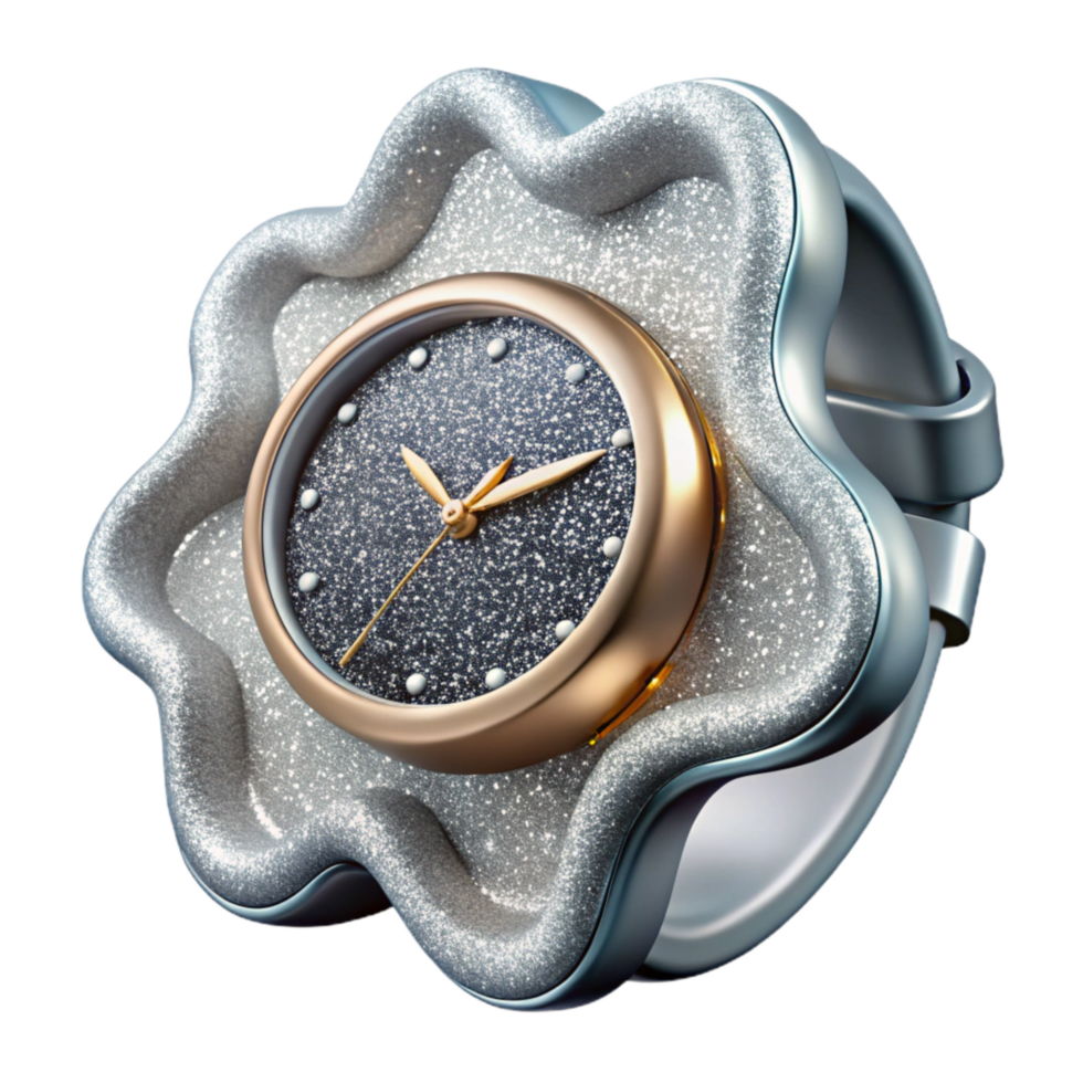 serene modern Modern Silver Watch Face Close Up Isolated high quality png