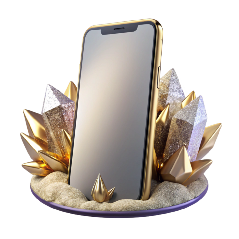 dramatic abstract Modern Smartphone Front View Isolated authentic png