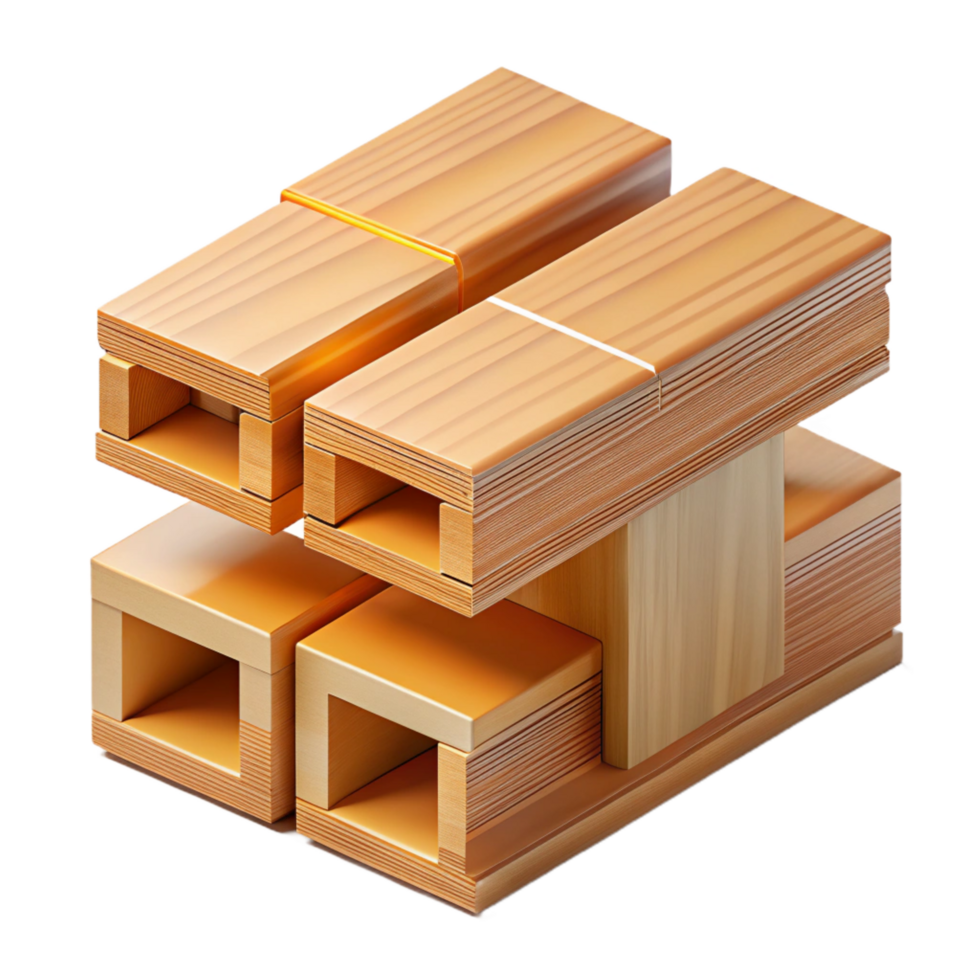 wonderful creative Modern building material, cross-laminated timber CLT , detailed png