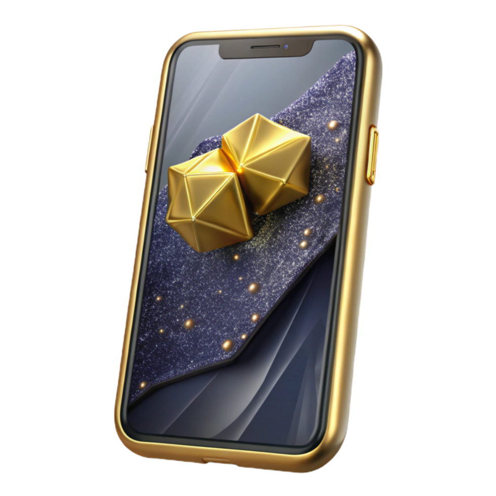 serene rustic Modern Smartphone Front View Isolated original png
