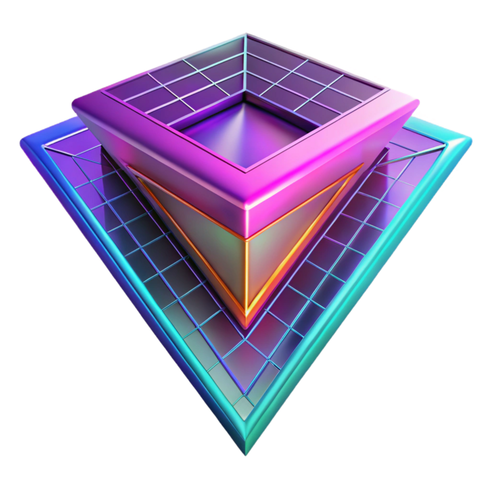 elegant creative A bold, geometric composition, with a bright, neon color palette, in a cyberpunk style exclusive png