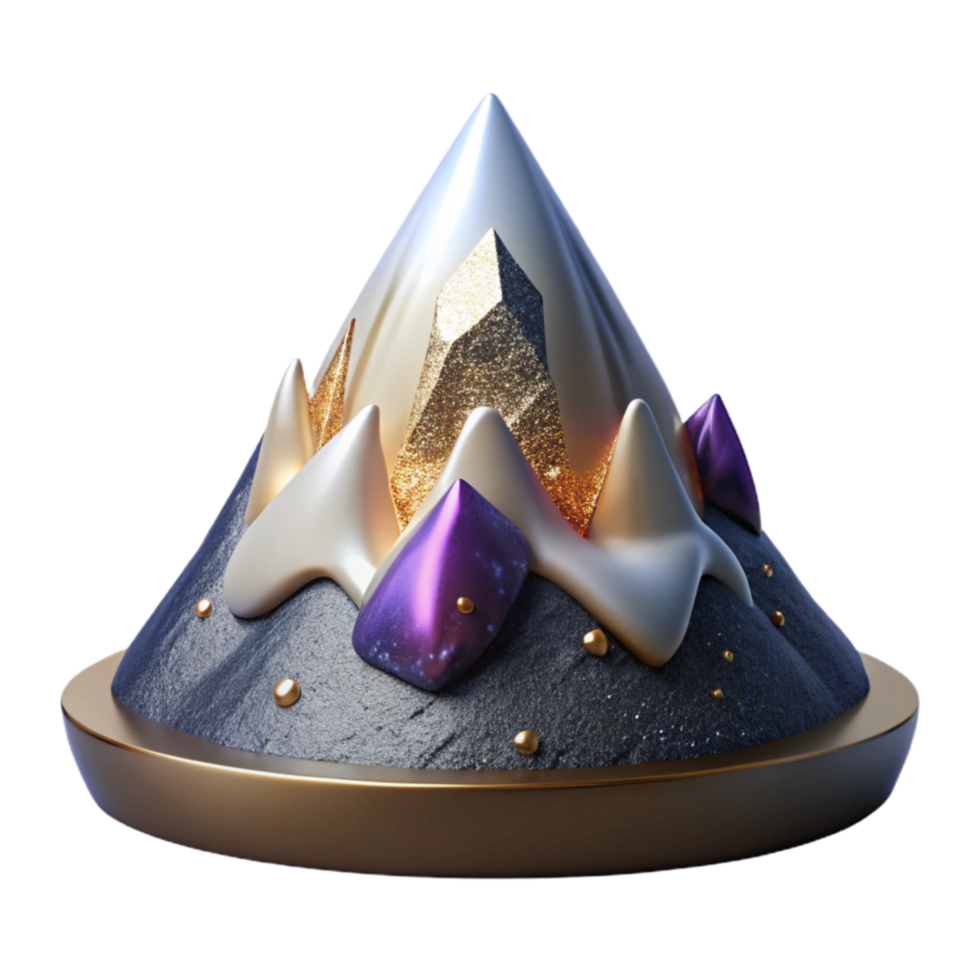 elegant vintage Mountain Peak Cutout with Snow Cap exclusive png