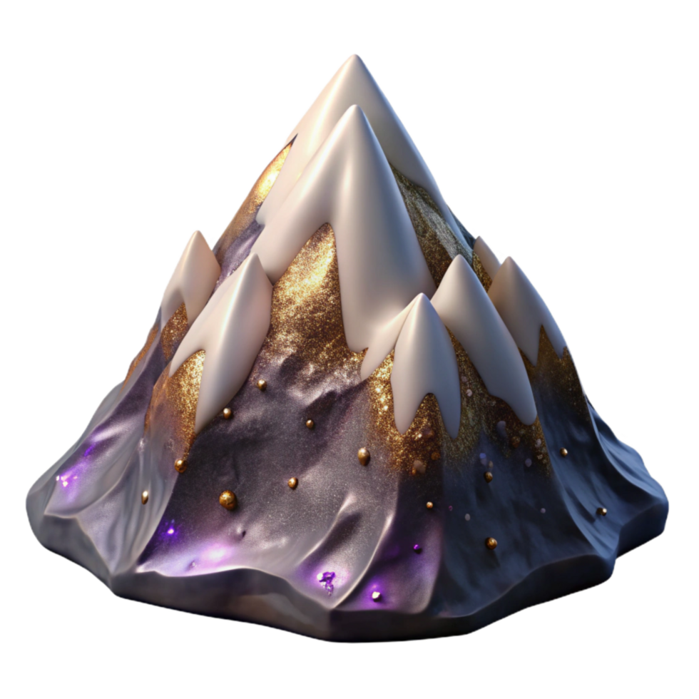 impressive modern Mountain Peak Covered in Snow Isolated Element png