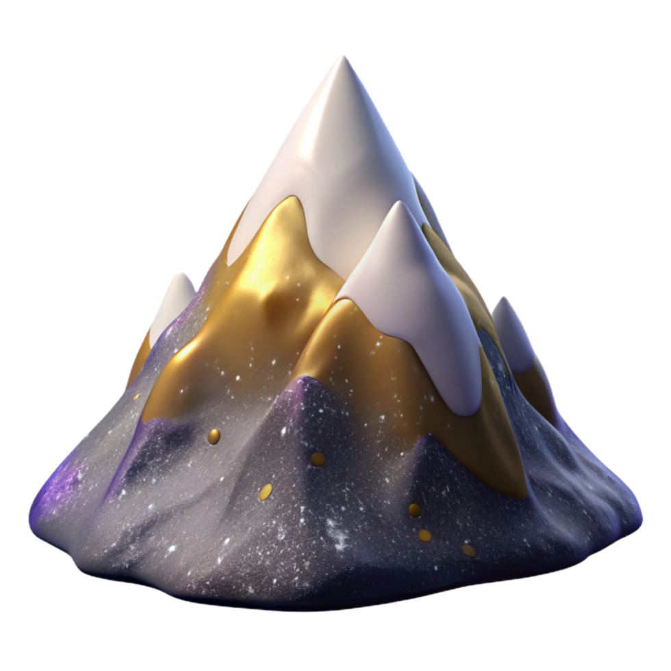 magnificent minimalist Mountain Peak with Snow Cap Isolated Transparent Background high resolution png