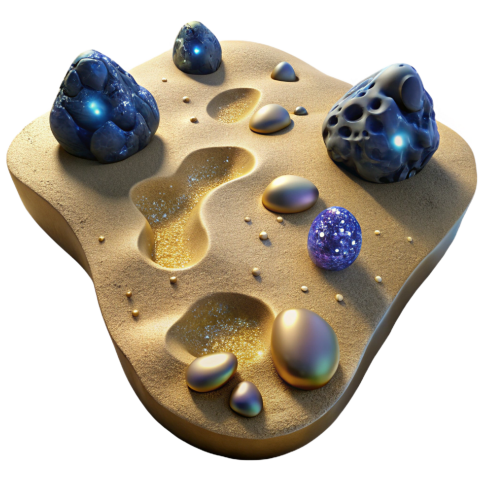 serene vintage Mysterious Footprints on Sandy Path Transparent Element premium png