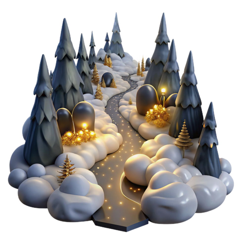 serene artistic Mystical Forest Path Cutout with Soft Green Lighting high quality png
