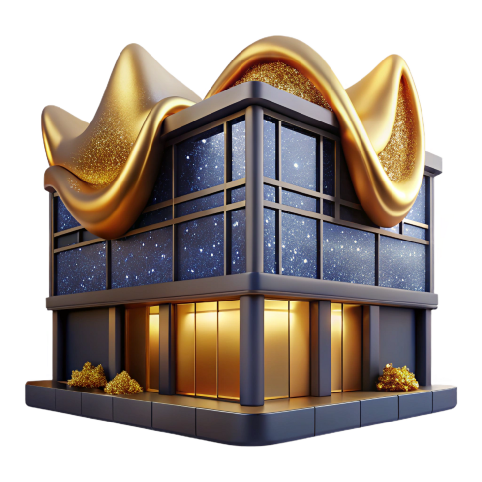 beautiful abstract Office Building Exterior Daytime Isolated premium png