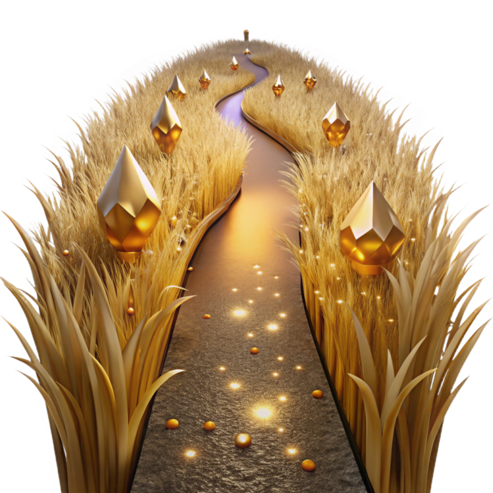 stunning traditional Narrow Path Through Tall Grass Isolated with Golden Light png