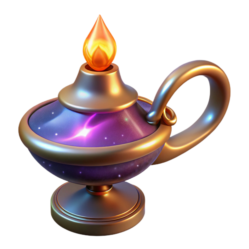 serene contemporary Oil Lamp Flame Soft Glow Transparent original png
