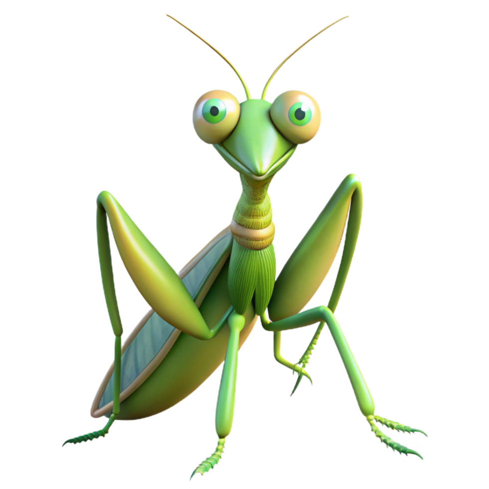 wonderful abstract A praying mantis, front view original png