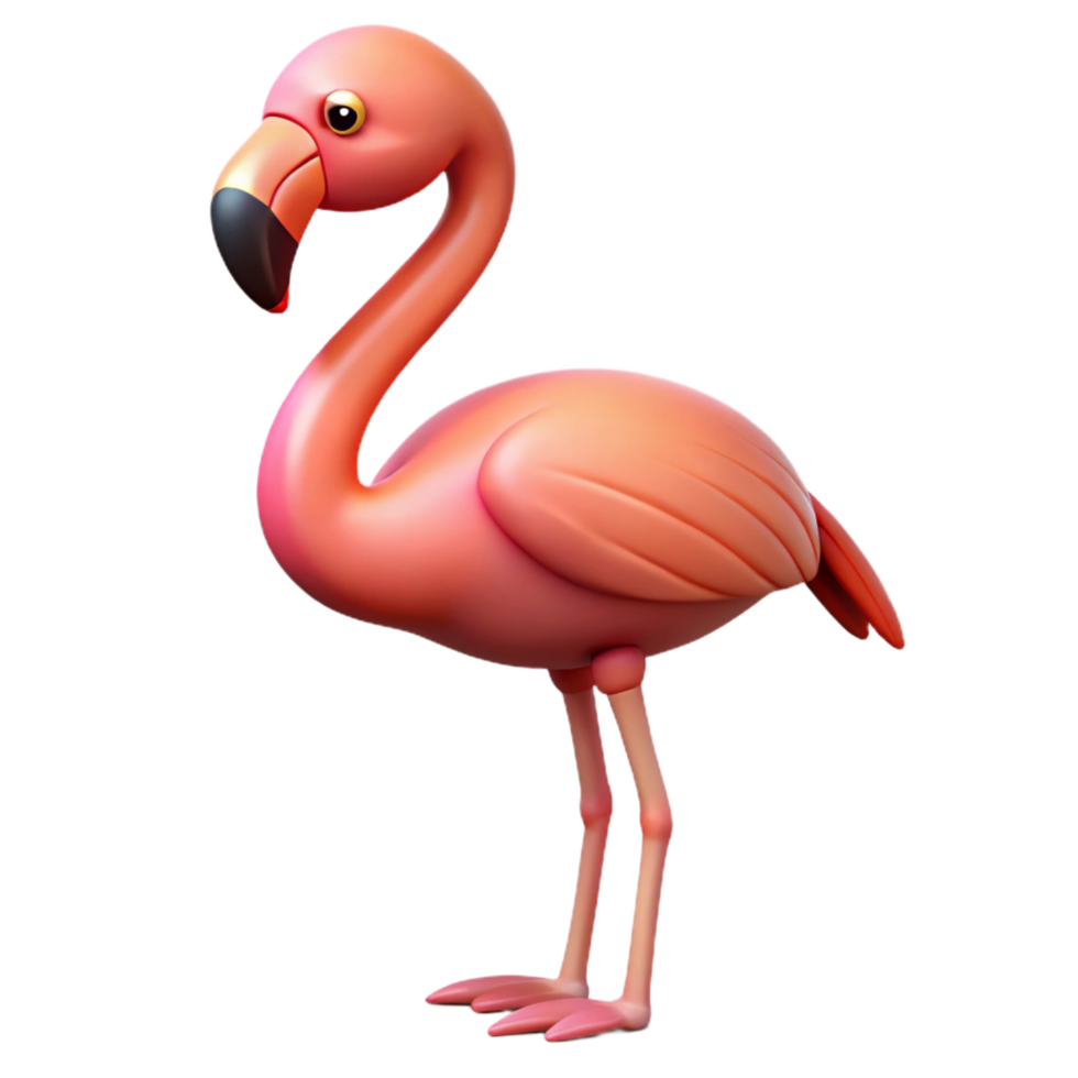 beautiful creative A flamingo standing on one leg genuine png