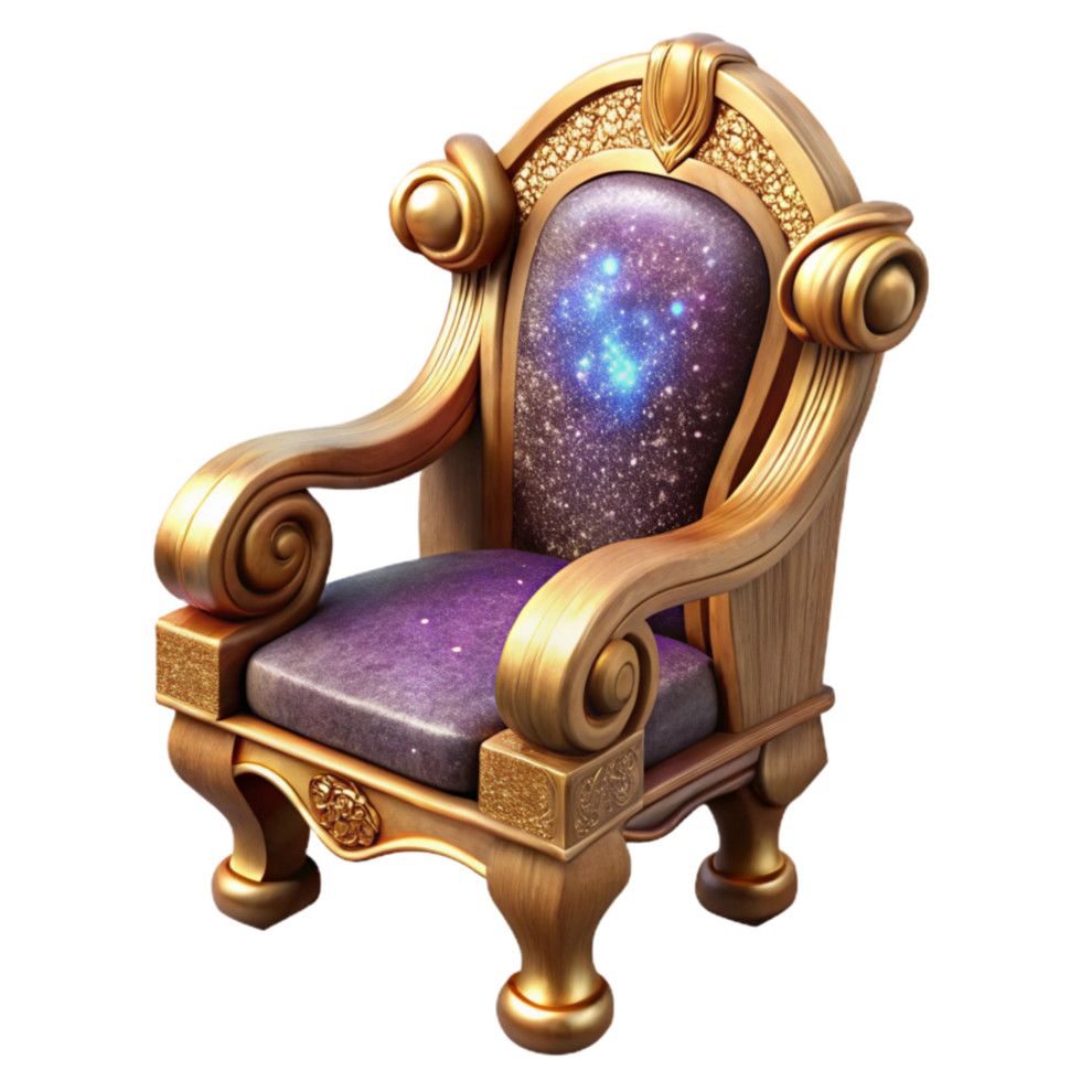 wonderful rustic Old Wooden Chair with Carved Details Isolated authentic png