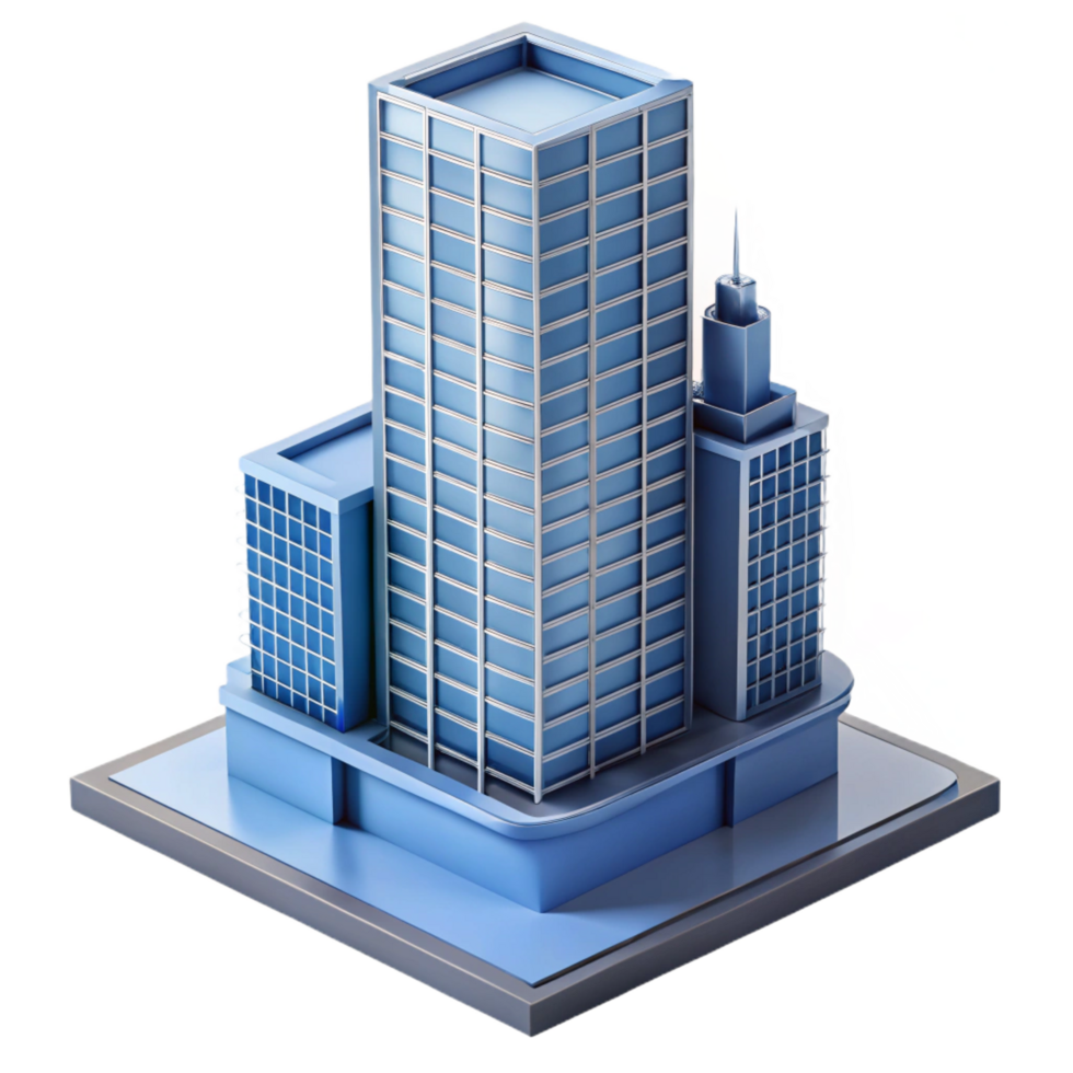 magnificent contemporary Modern skyscraper architectural model detailed png