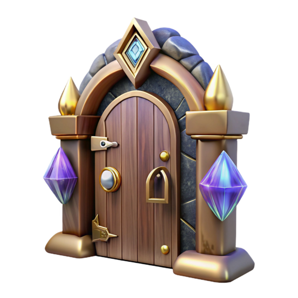 elegant rustic Old Wooden Door Front View Cutout png