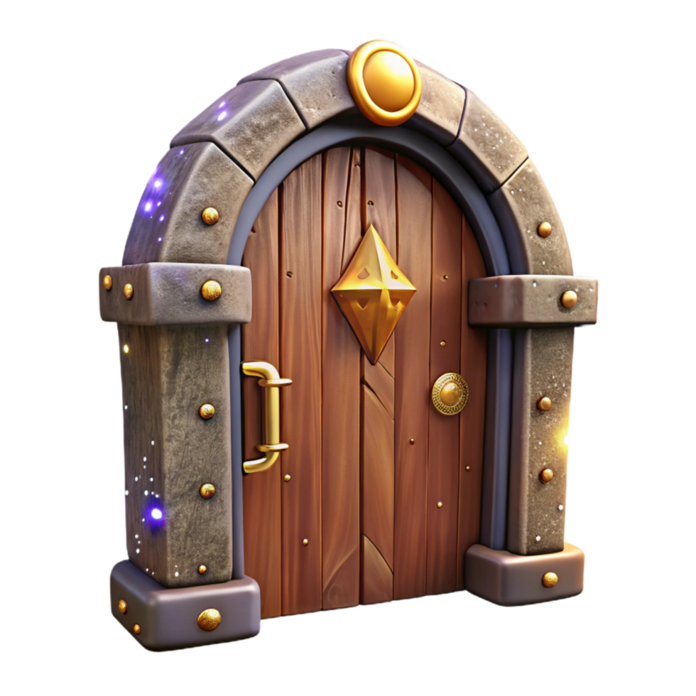 beautiful classic Old Wooden Door with Rustic Texture Cutout original png