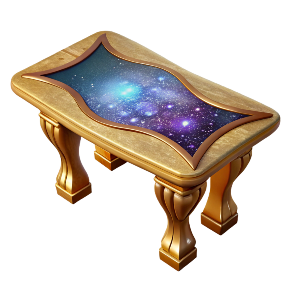 serene classic Old Wooden Table Side View Isolated Element high quality png