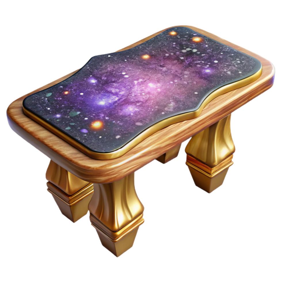 impressive rustic Old Wooden Table Side View Isolated Element premium png