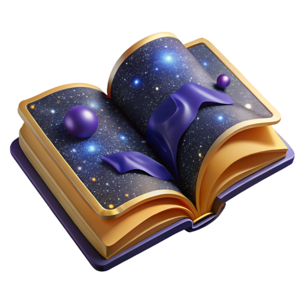 elegant abstract Open Book Flat Lay Cutout with Shadow Detail high resolution png