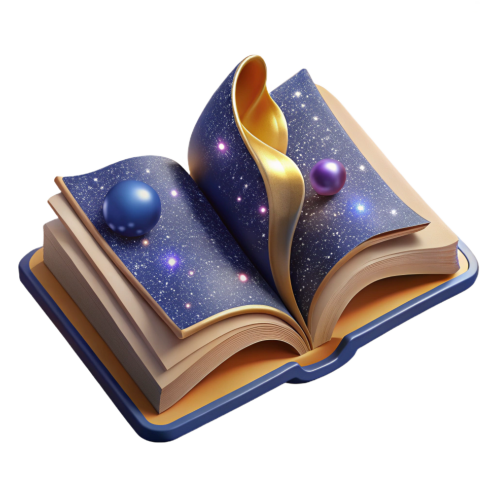 dramatic classic Open Book Spread Flat Lay Cutout with Pages high resolution png