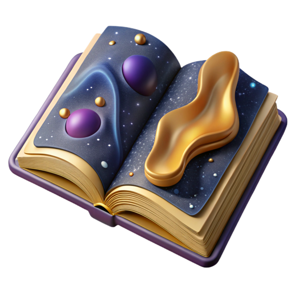 elegant modern Open Book Top View Isolated Element exclusive png
