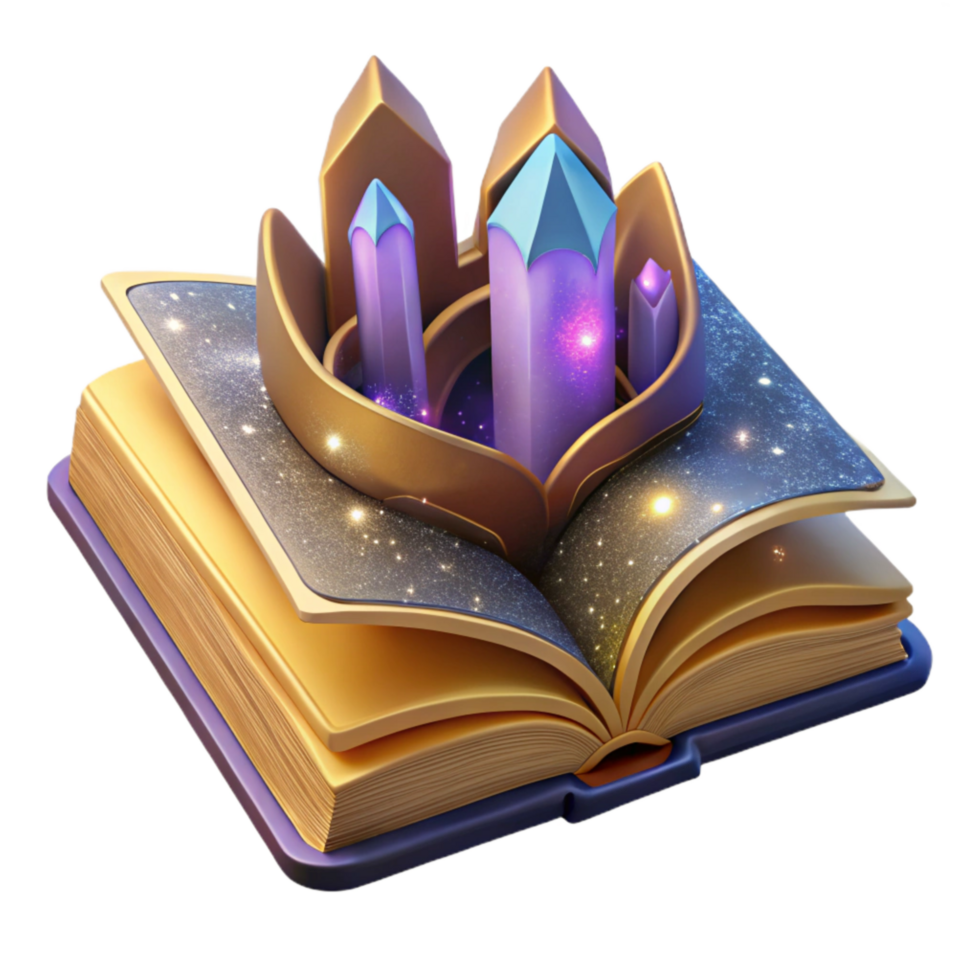 elegant creative Open Book with Ancient Script Isolated high resolution png
