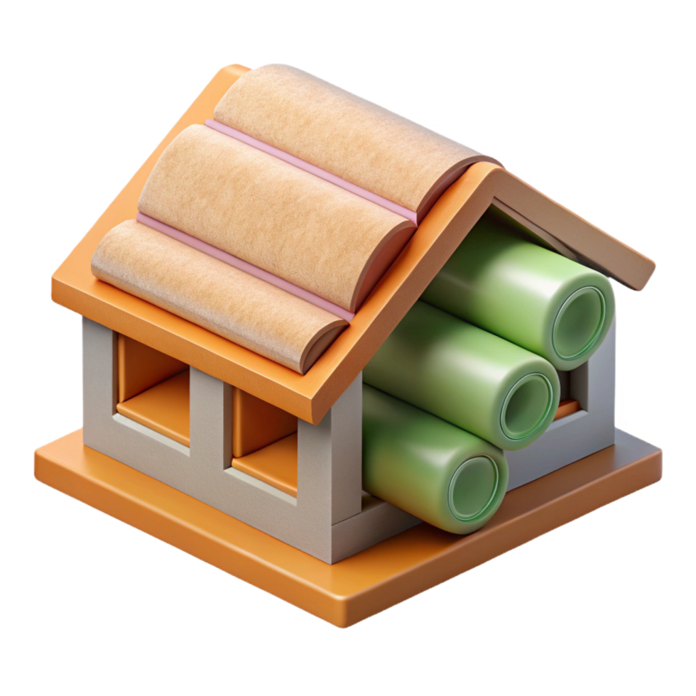 beautiful classic Insulation material, energy efficiency, building construction authentic png