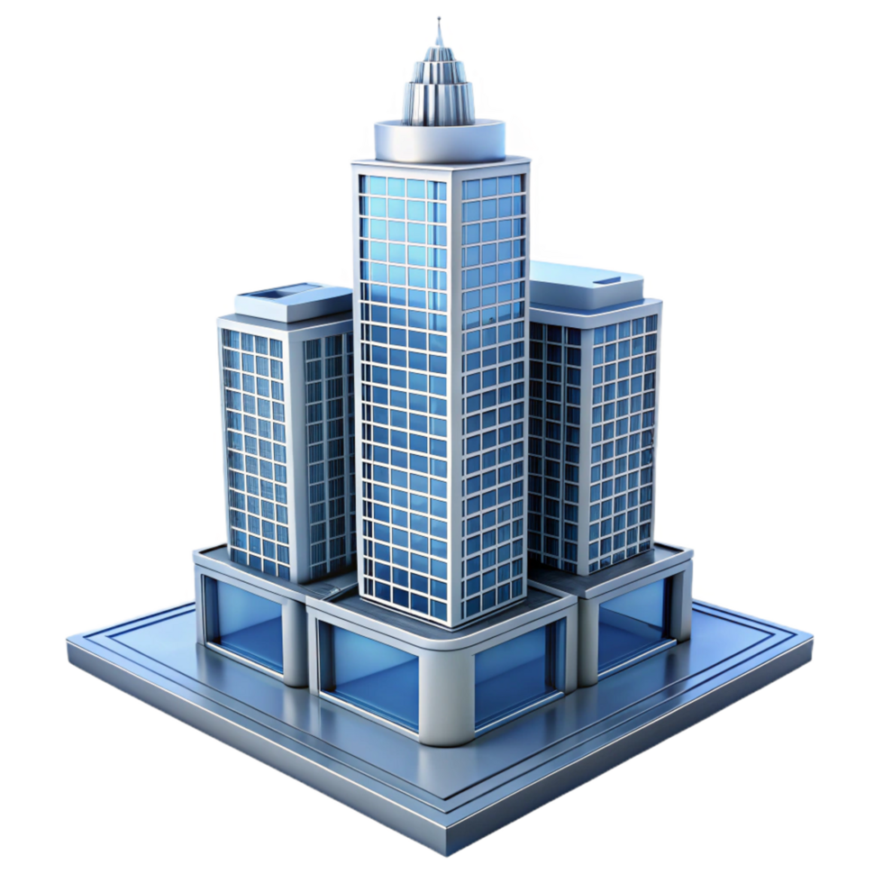 dramatic vintage Modern skyscraper architectural model high resolution png