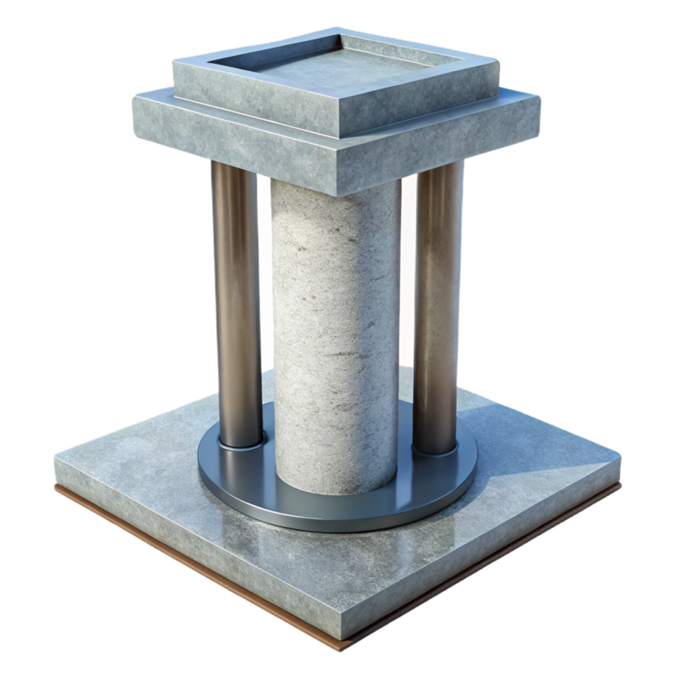 beautiful rustic Concrete pillar, structural support, reinforced 4K png