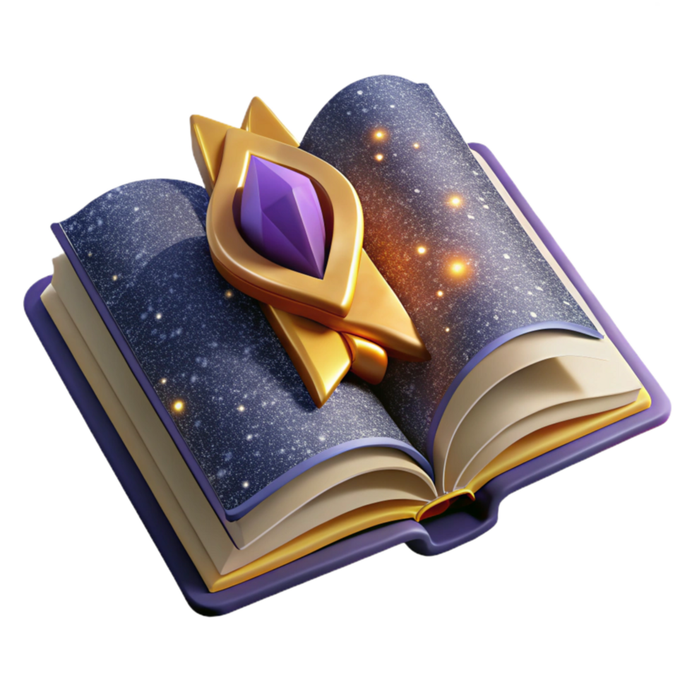 wonderful creative Open Book with Bookmark Isolated on Transparent Background high resolution png