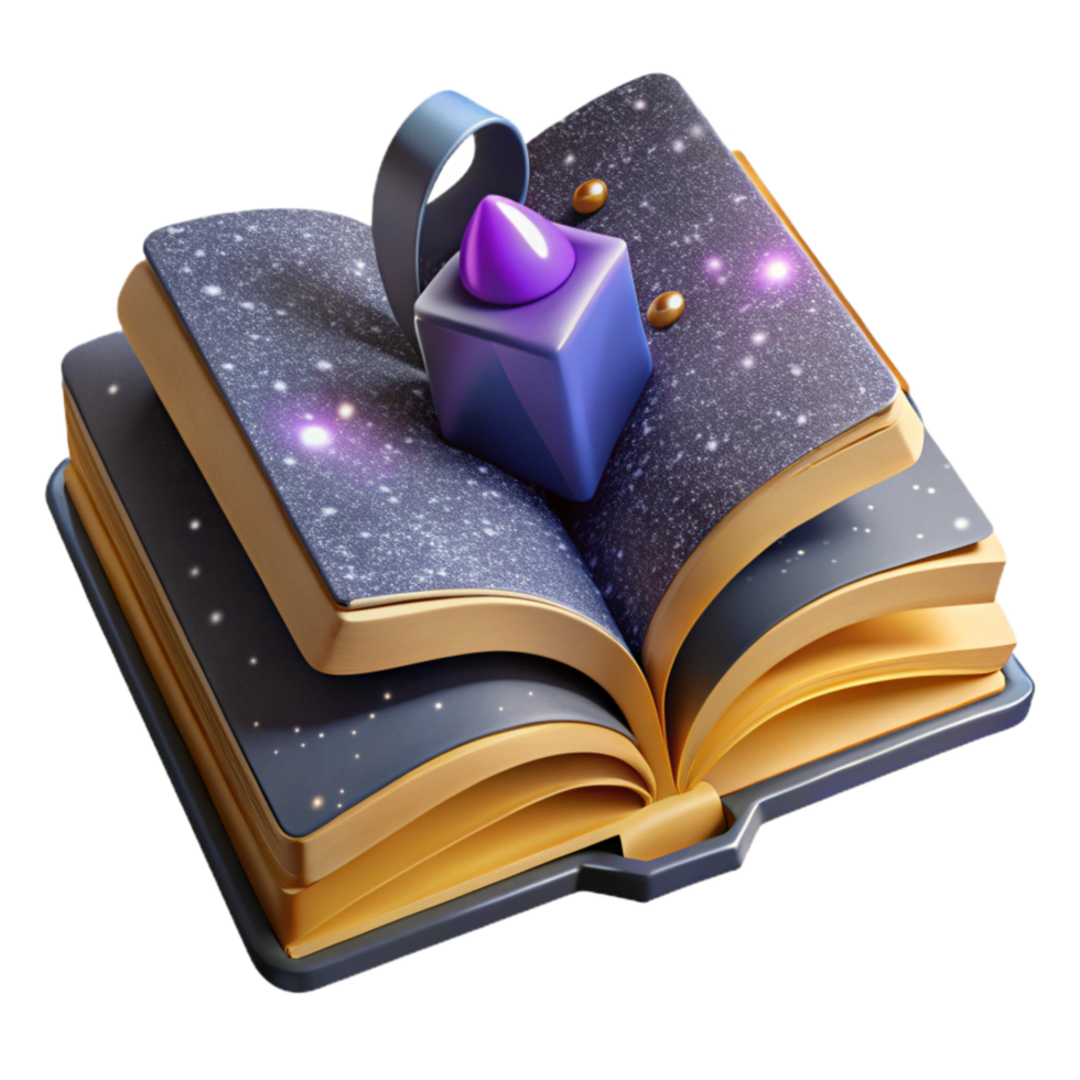 wonderful vintage Open Book with Bookmark Isolated on Transparent Background authentic png
