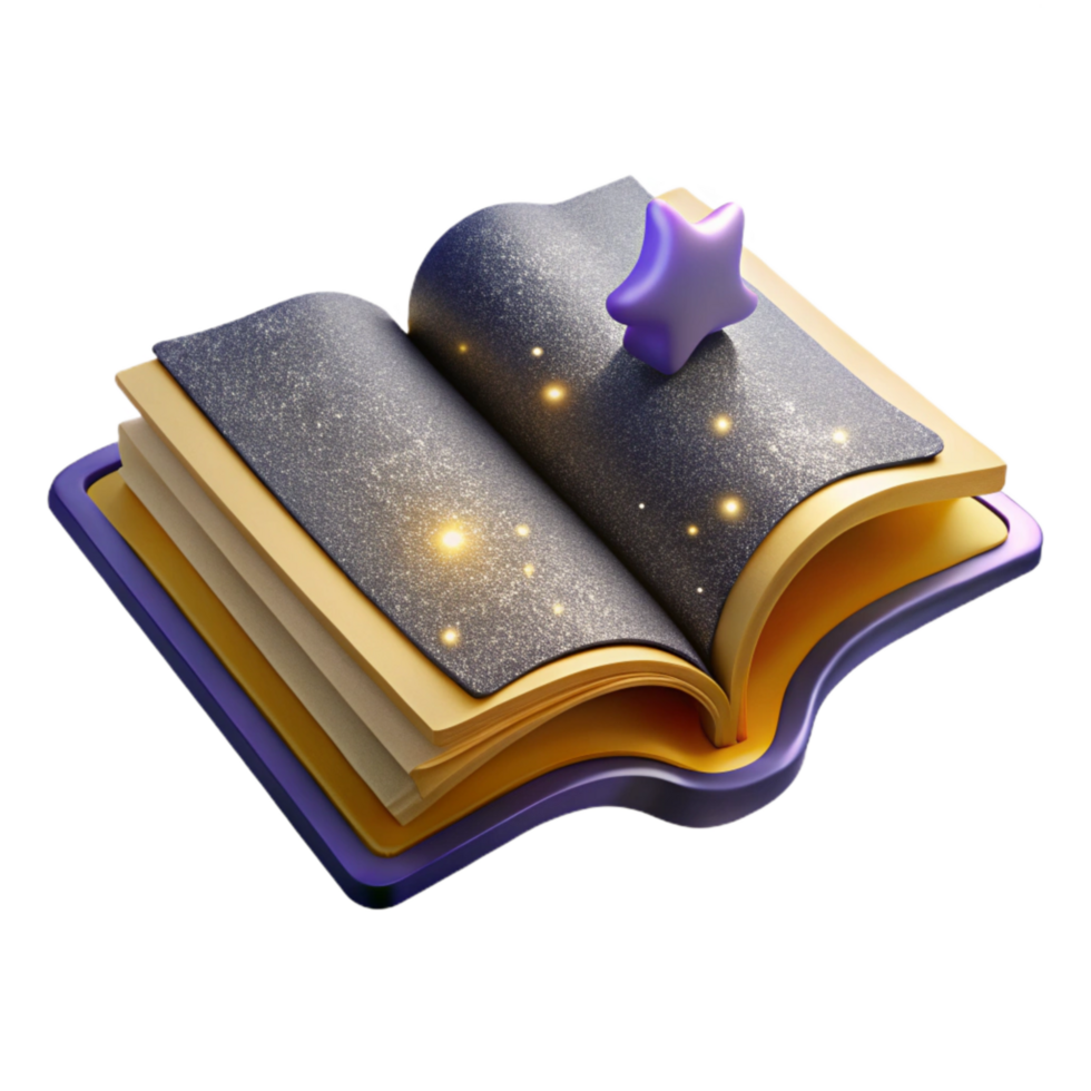 wonderful minimalist Open Book with Single Bookmark Isolated high quality png