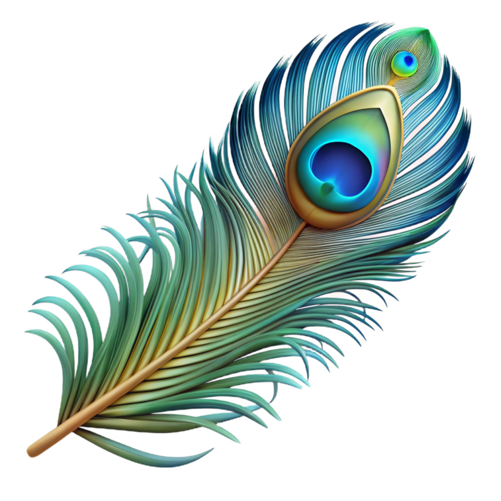magnificent vintage Feather from a peacock tail professional png