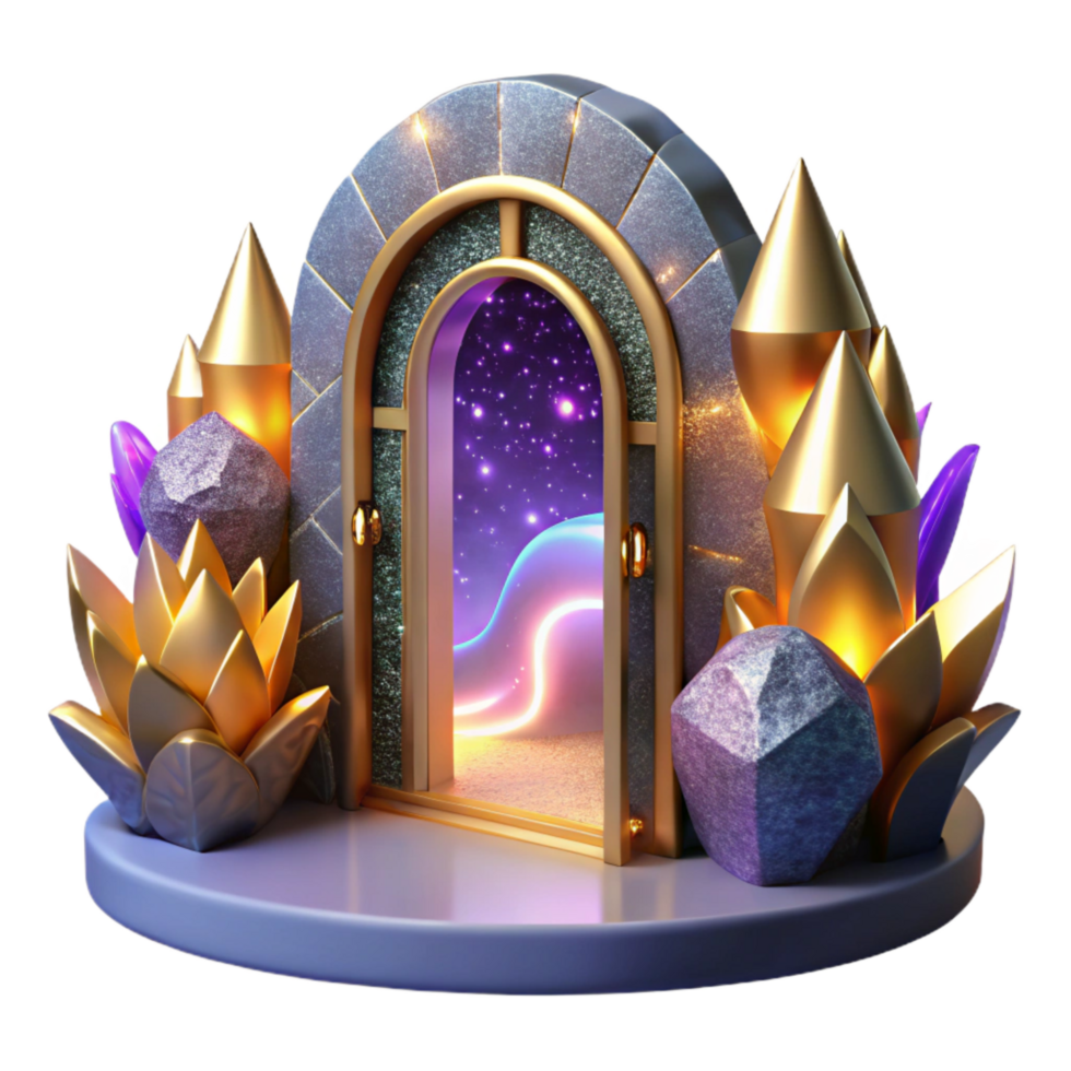 dramatic vintage Open Doorway to Bright Light Isolated high resolution png