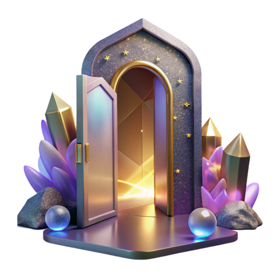 extraordinary artistic Open Doorway to Bright Light Isolated high resolution png