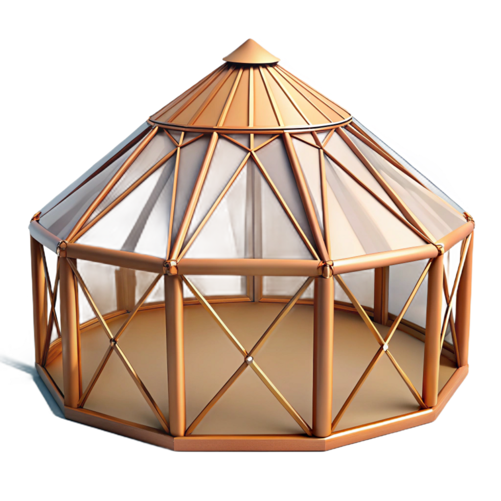 stunning modern Yurt frame structure, premium png