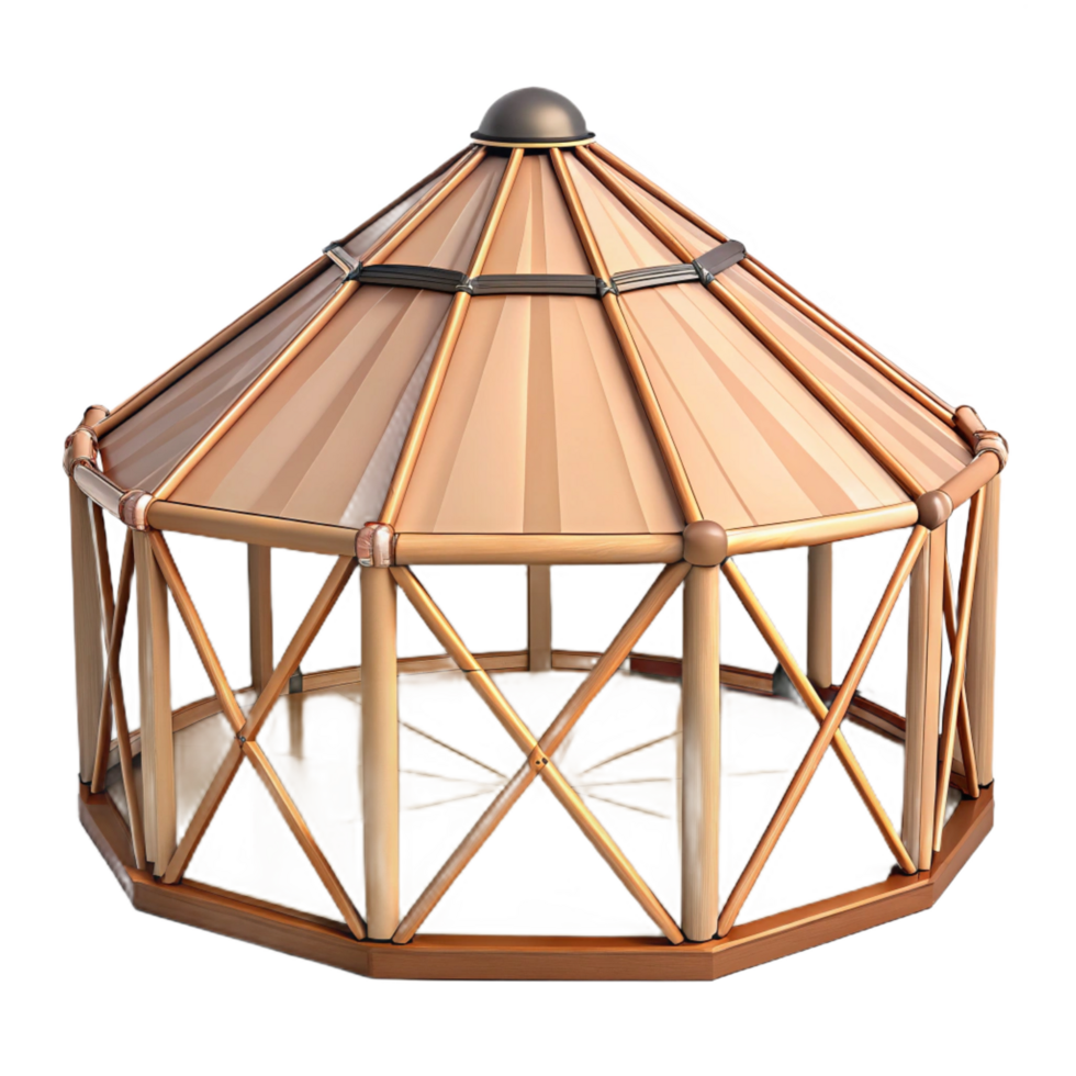 elegant minimalist Yurt frame structure, premium png