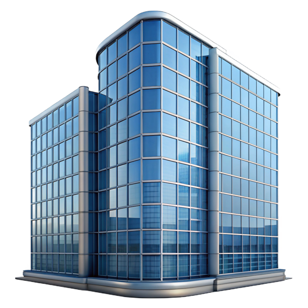 dramatic modern Glass curtain wall, skyscraper, modern architecture authentic png