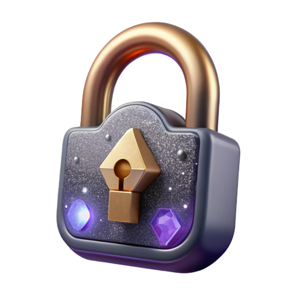 extraordinary rustic Open Padlock Front View Isolated Transparent Background premium png
