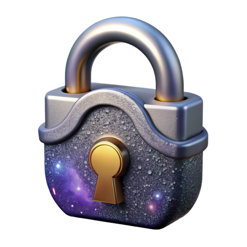 wonderful rustic Open Padlock Front View Isolated Transparent Background high resolution png