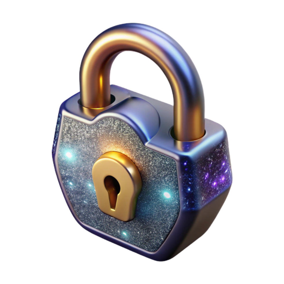 stunning modern Open Padlock with Shiny Metal Texture Isolated high quality png