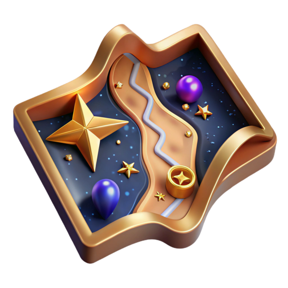 stunning artistic Open Treasure Map with X Marks the Spot Isolated authentic png
