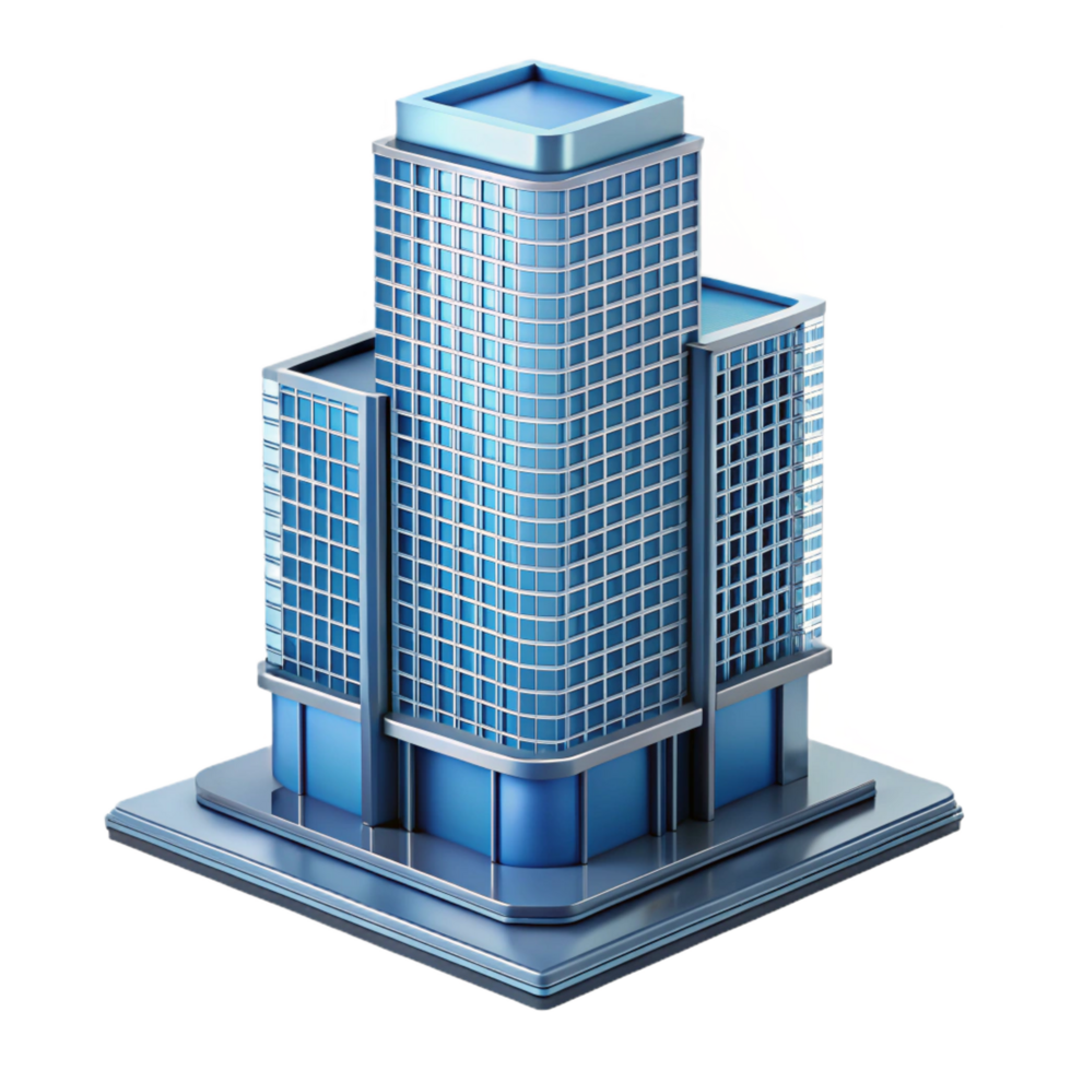 vibrant vintage Modern skyscraper architectural model, professional png